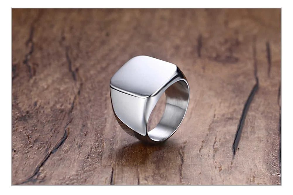 Vnox 18mm Signet Zodiac Signs Ring For Men Women,