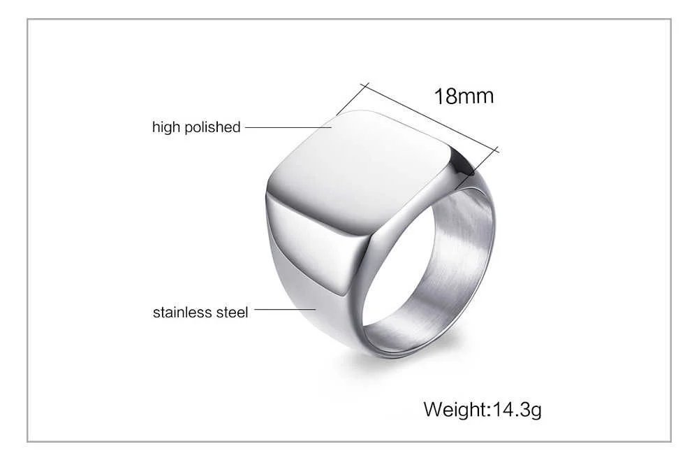 Vnox 18mm Signet Zodiac Signs Ring For Men Women,