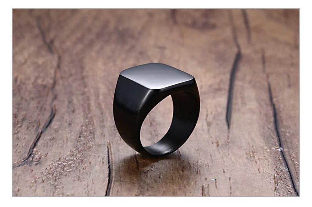 Vnox 18mm Signet Zodiac Signs Ring For Men Women,