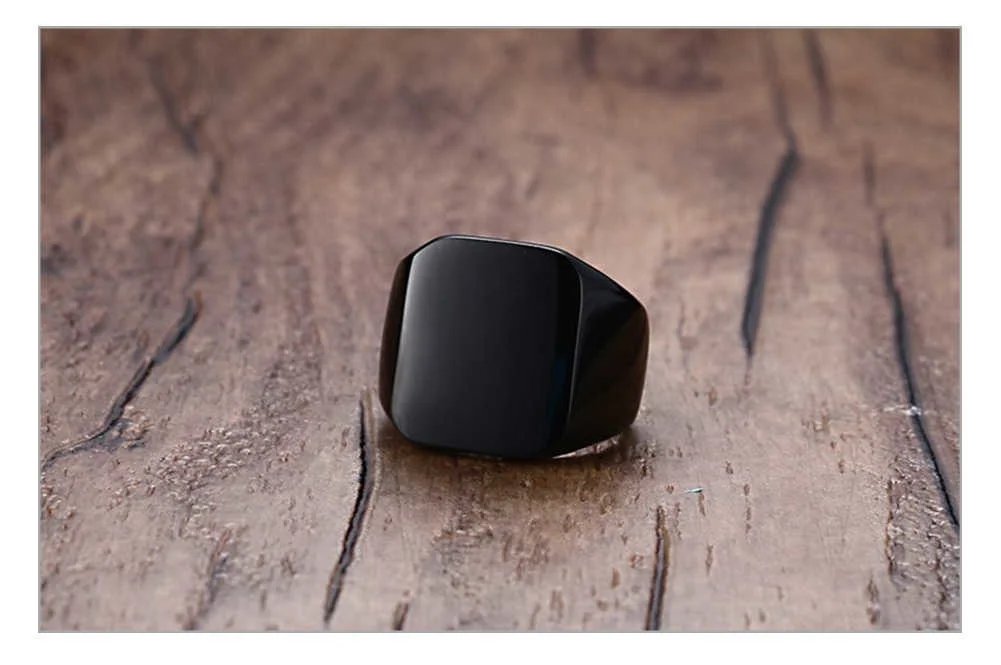 Vnox 18mm Signet Zodiac Signs Ring For Men Women,